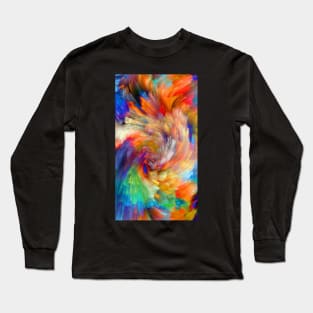 Rainbow Powder Colour Explosion - Design 1 (ORANGE / BLUE) Long Sleeve T-Shirt